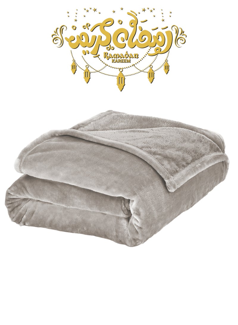 Master Home Textile بطانية مخملية خفيفة الوزن، سلسلة مورا، 350 جرامًا للمتر المربع، مقاس مفرد 230 × 170 سم، بطانية صوف فائقة النعومة لجميع المواسم، بطانية سرير وأريكة - Image 1